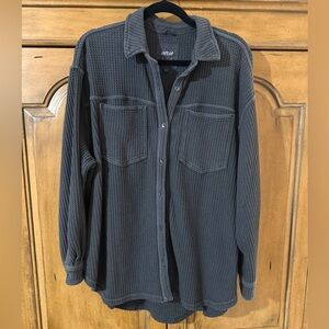 Aerie Charcoal Waffle Knit Top-L